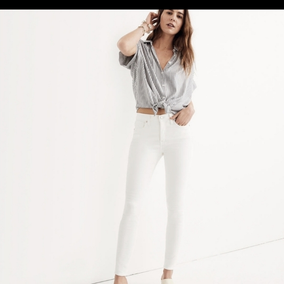 Madewell Denim - MADEWELL 9" Mid-Rise Skinny‎ White Jeans Size 25